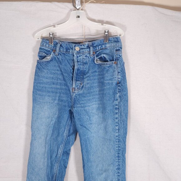 Reformation Cynthia High Rise Straight Jeans Womens 24 Blue Denim Button Fly - Picture 16 of 16